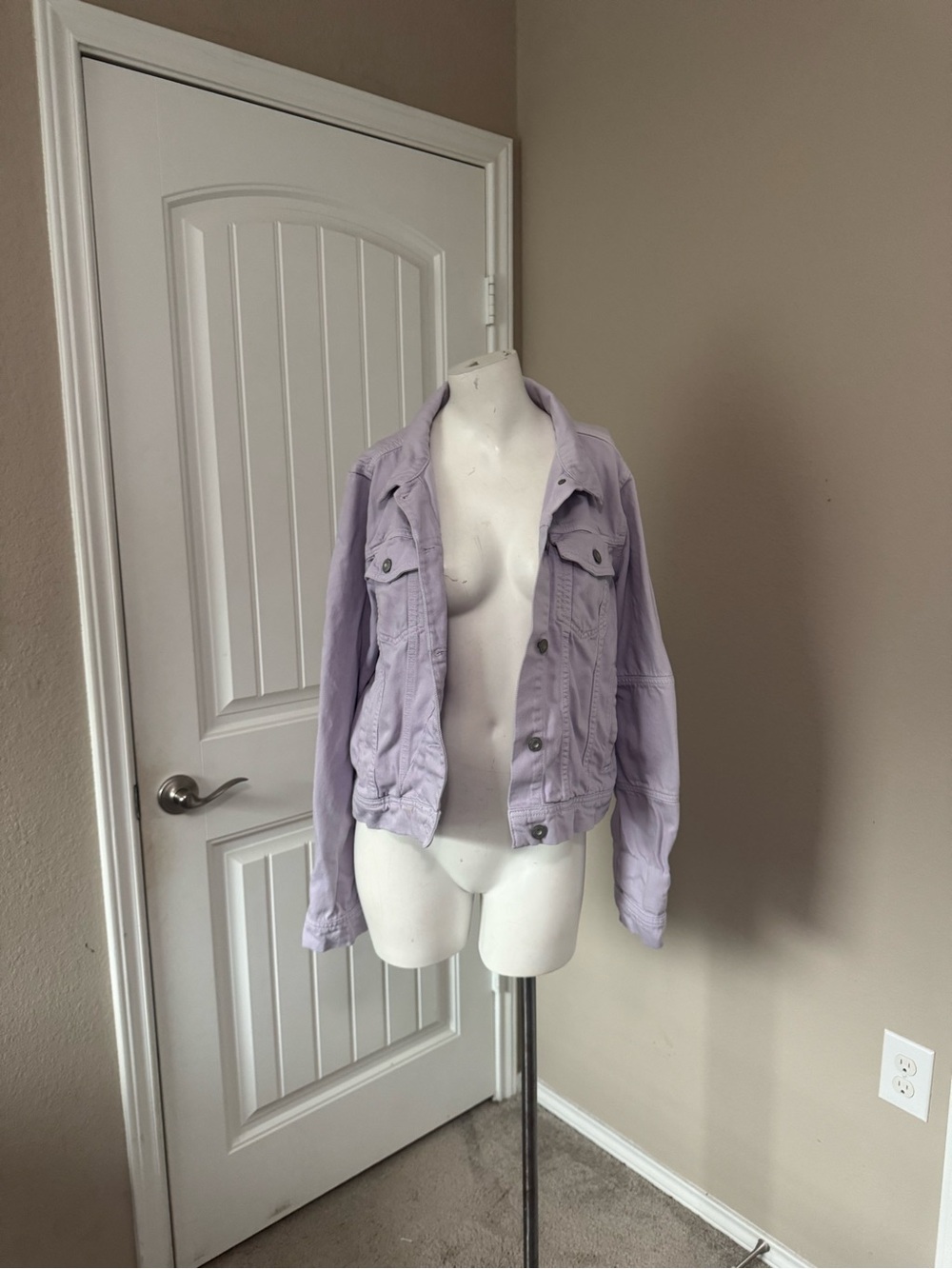 Free People Lavender Jean Jacket - Button Front